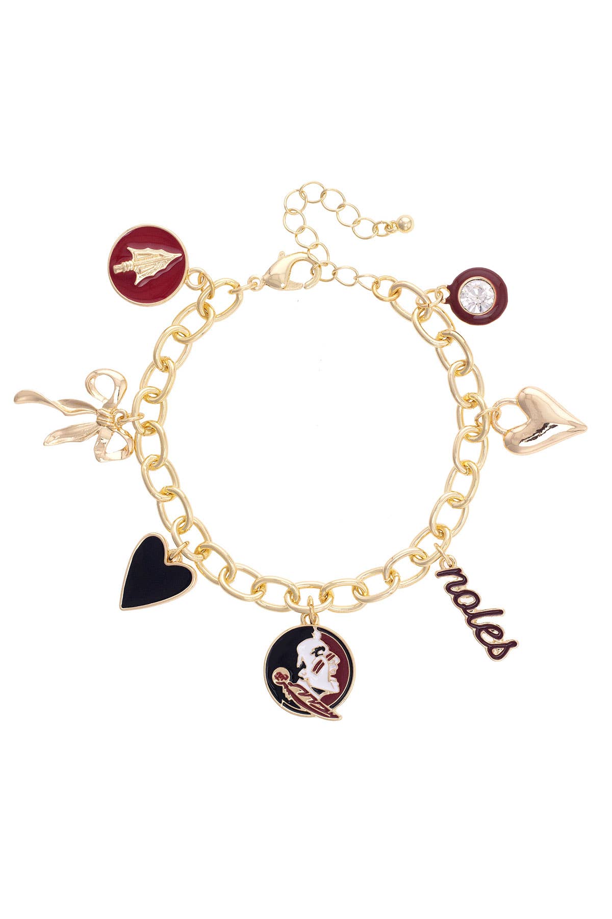 Florida State-Inspired Enamel Icons Charm Bracelet in Gold