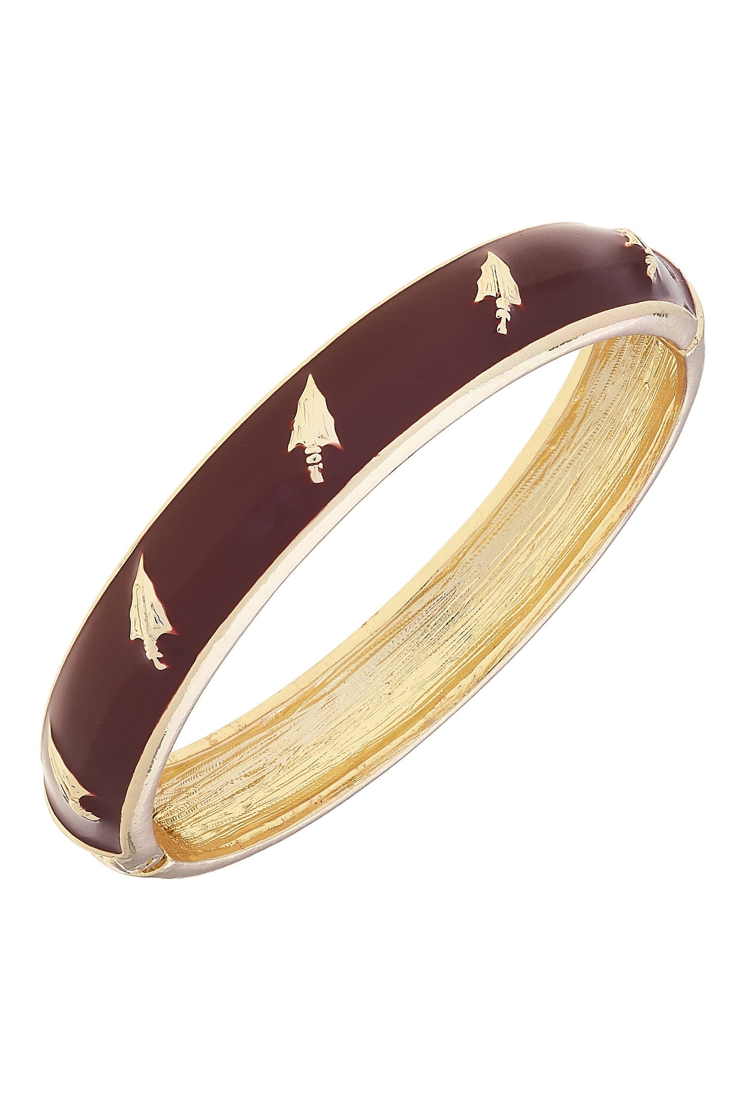Garnet & Gold Inspired Enamel Hinge Bangle