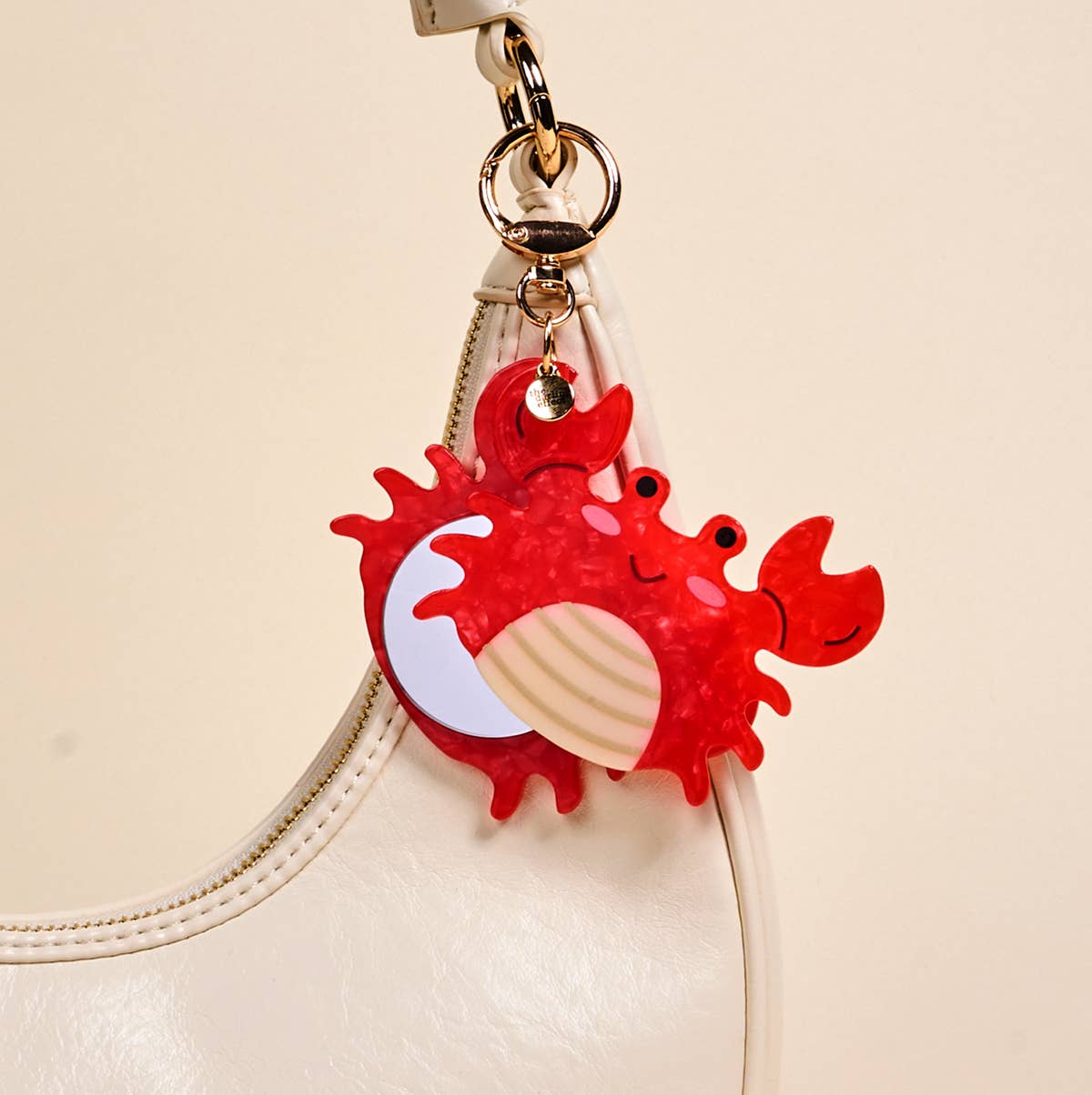 đŚ Crab Mini Mirror Bag Charm â Acrylic Keychain | Capri Italia Collection