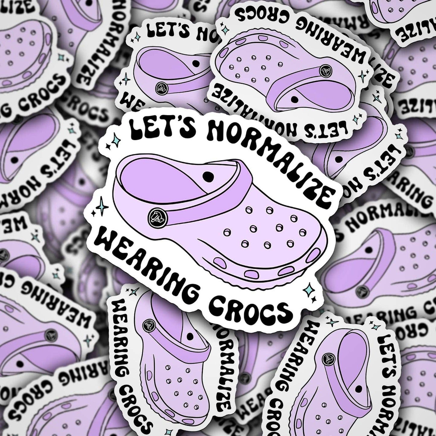 Let’s Normalize Wearing Crocs Vinyl Decal – Funny Laptop & Water Bottle Sticker