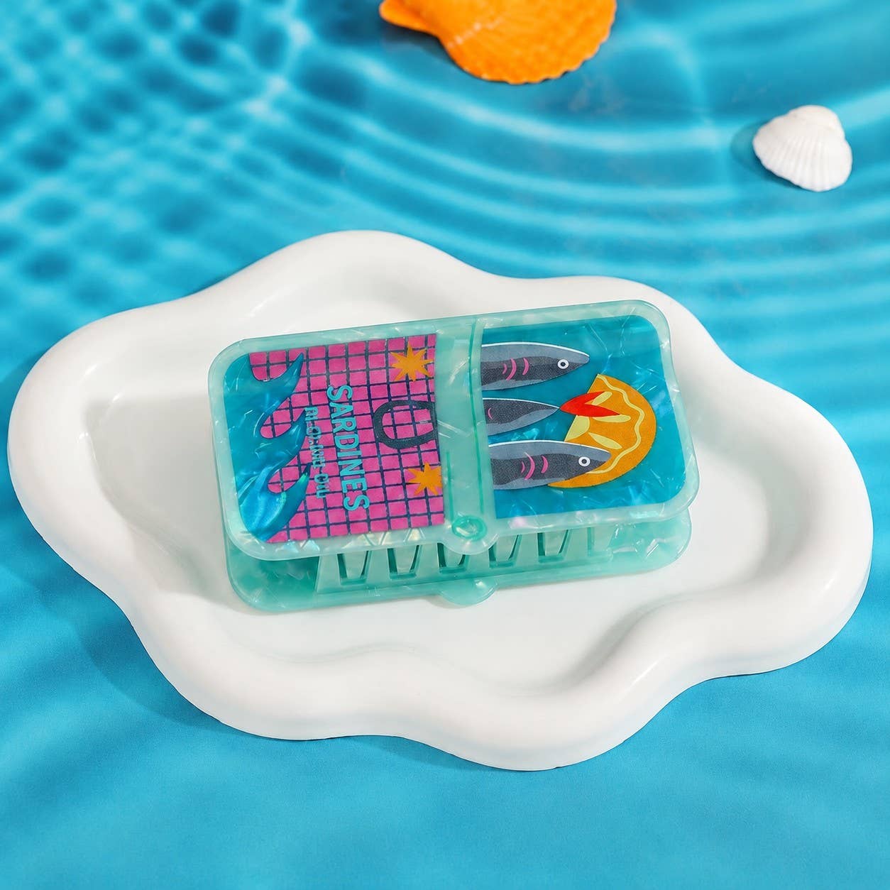 Retro Gourmet Sardine Tin Hair Claw Clip | 40H1097