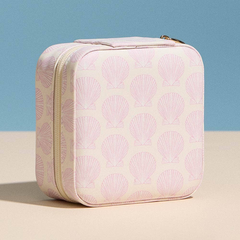 đ Shell Print Jewelry Travel Case â Mini Zipper Organizer (3.5")