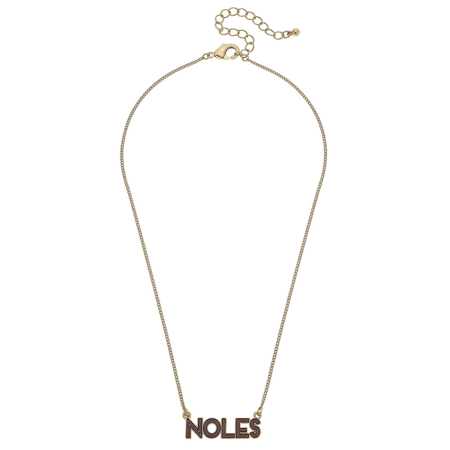 Garnet Outline Enamel Necklace