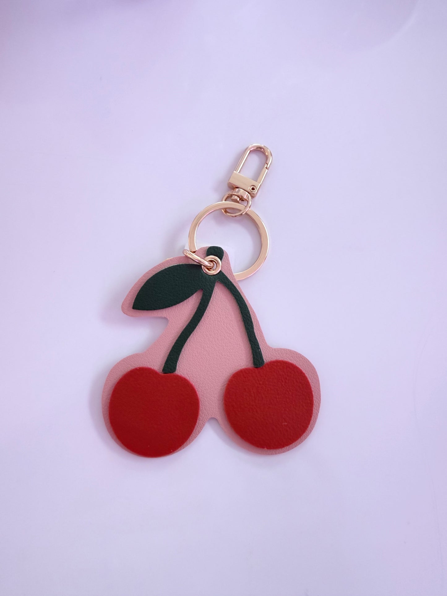 Leather Fruit Charm Keychain