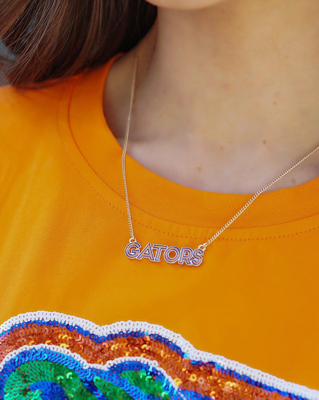 Florida Gators-Inspired Outline Enamel Necklace
