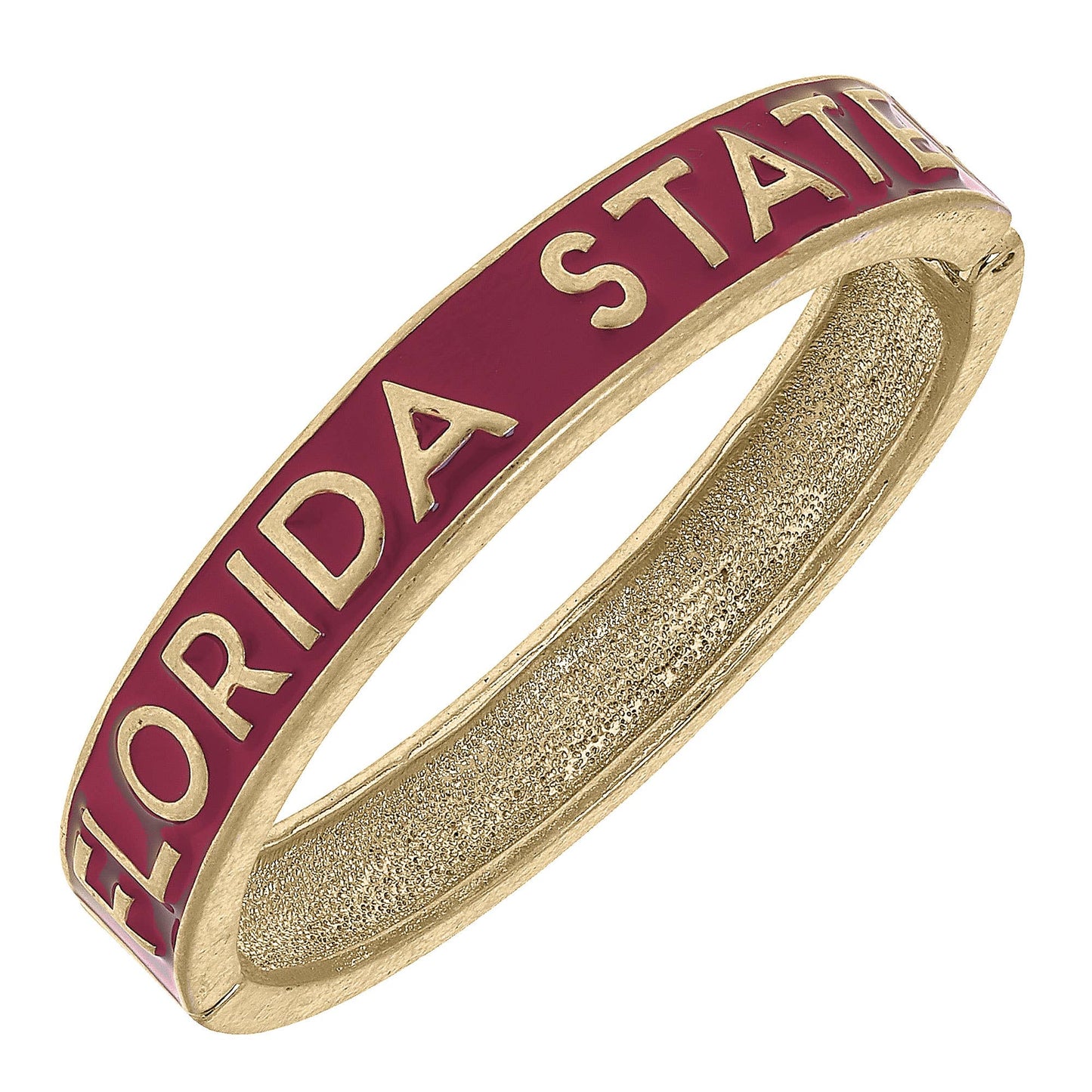 Florida State-Inspired Enamel Hinge Bangle in Black