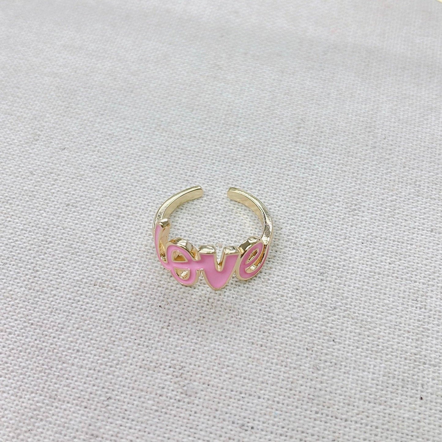 Love Light Pink Enamel Ring – Stackable Band Ring