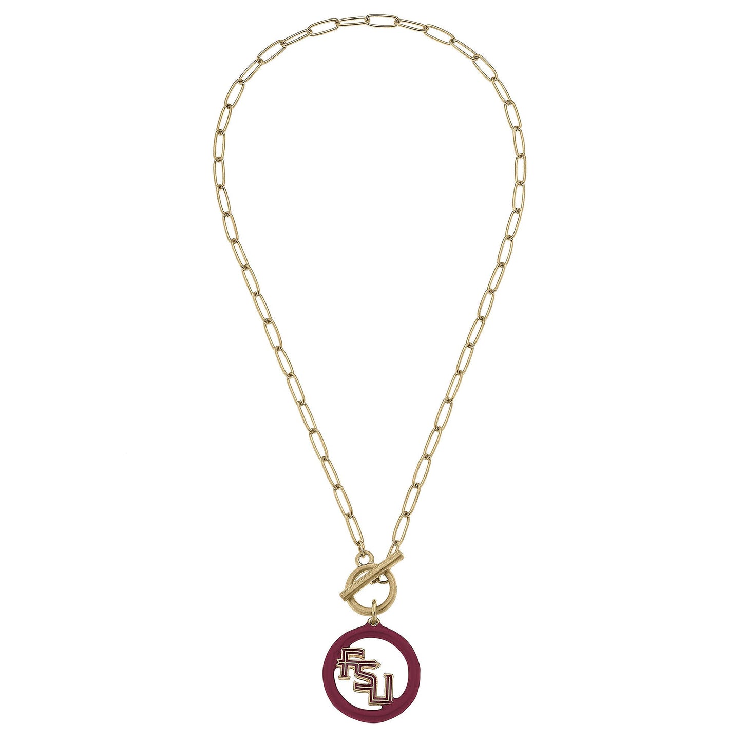 Seminole Color Inspired Enamel T-Bar 16" Necklace