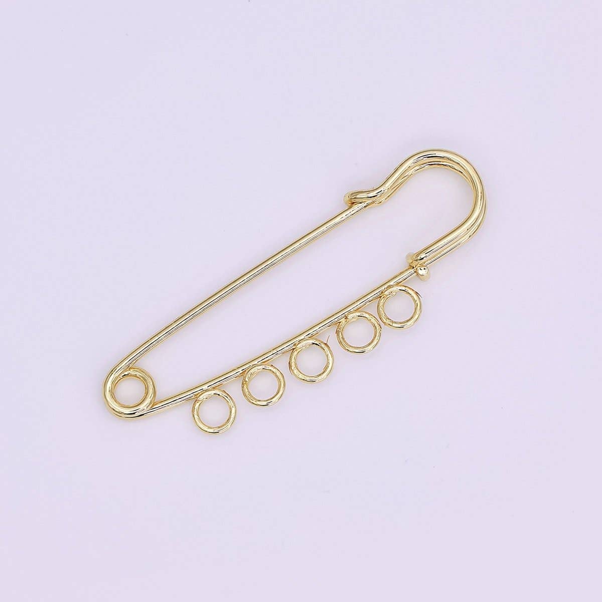 Multiple Loop Safety Pin Brooch Bag Charm