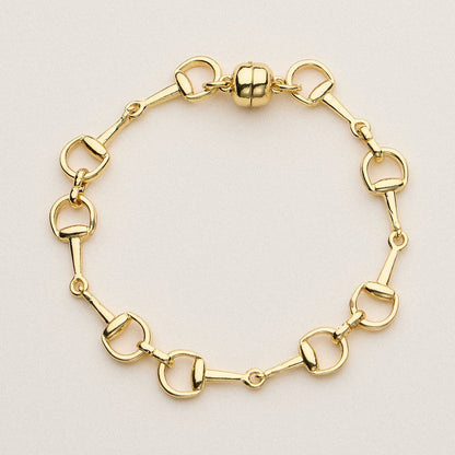 Equestrian Bit Chain Bracelet Set – Gold & Silver Linked Hardware Bracelet