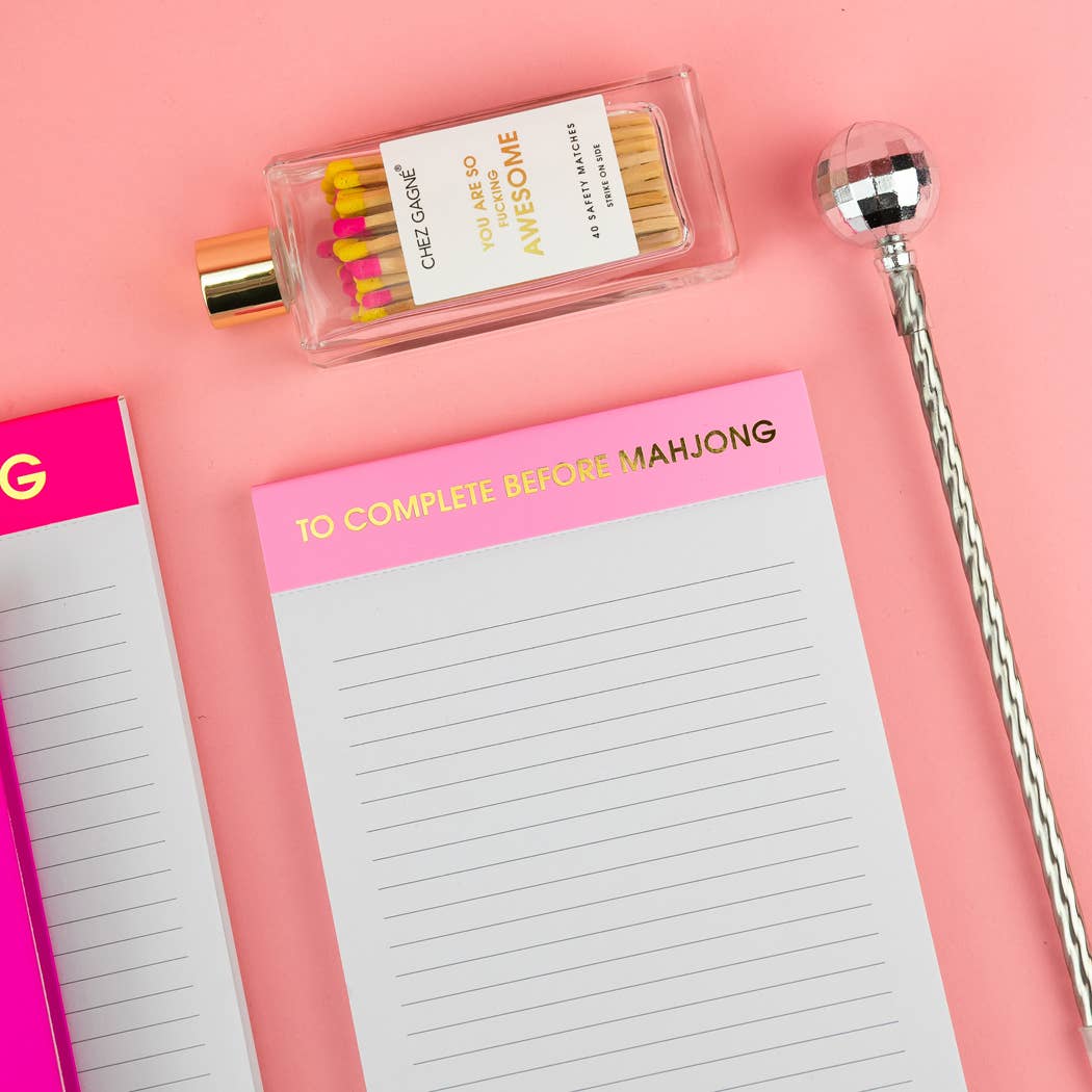 To Complete Before Mahjong - Lined Notepad, Mahjong Gift