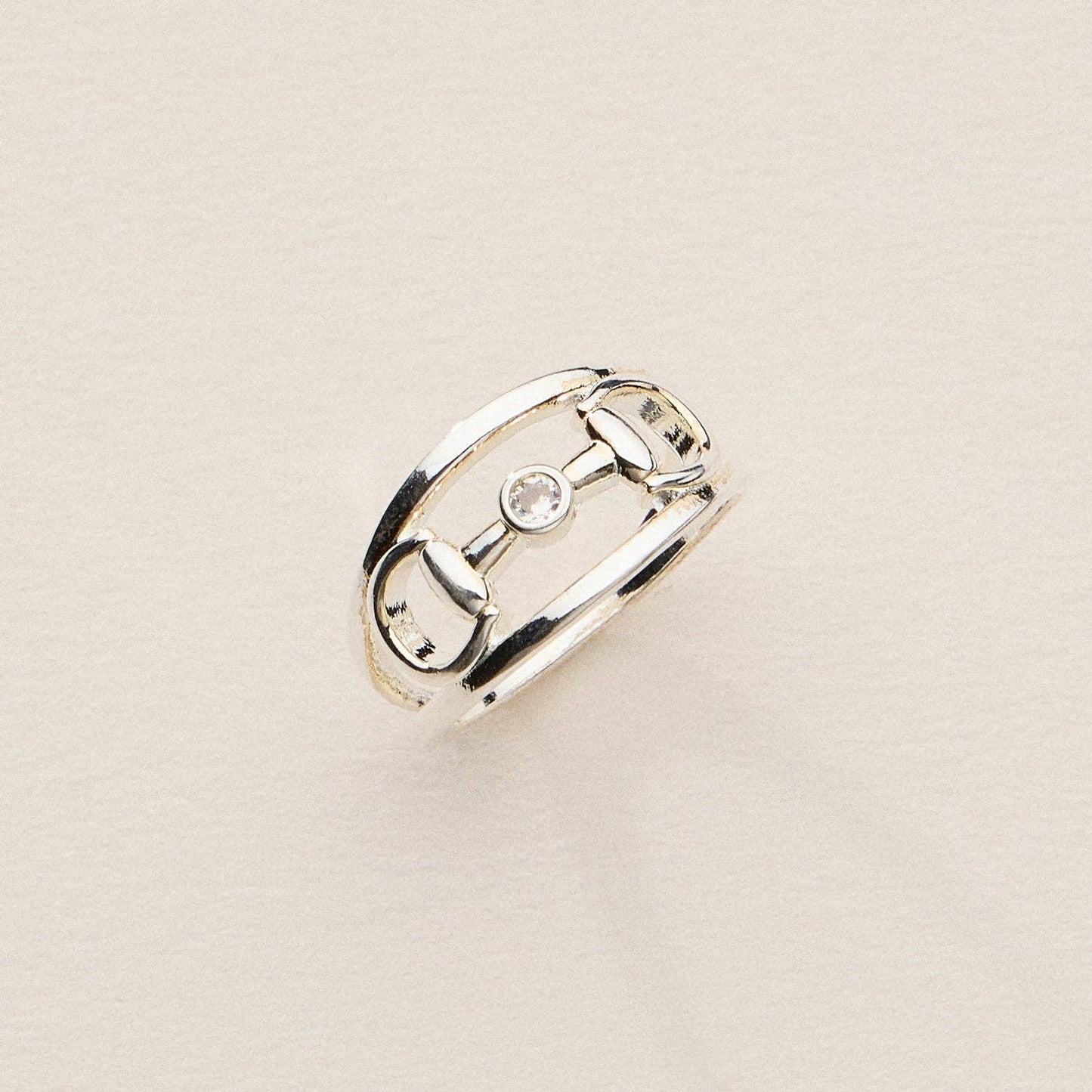 Double Band CZ Bit Ring – 18K Gold Dipped