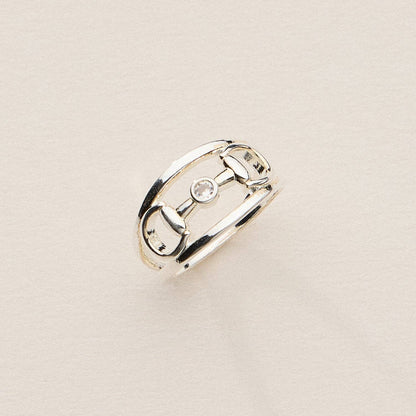 Double Band CZ Bit Ring – 18K Gold Dipped