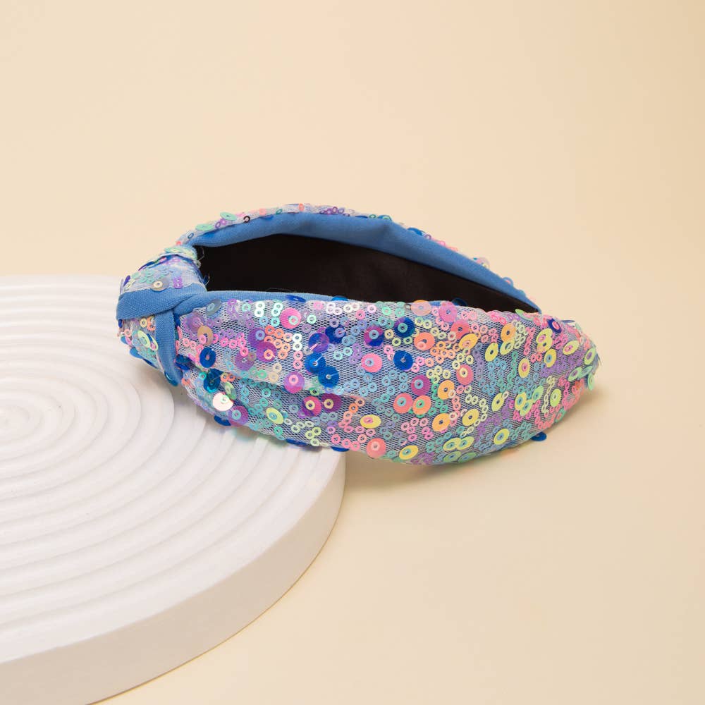 Pastels Sequins Top Knot headband