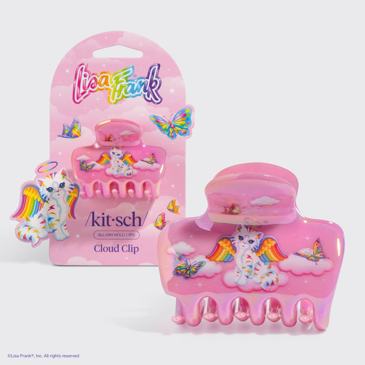 Lisa Frank x Kitsch Cloud Clip – Angel Kitty Hair Claw Clip