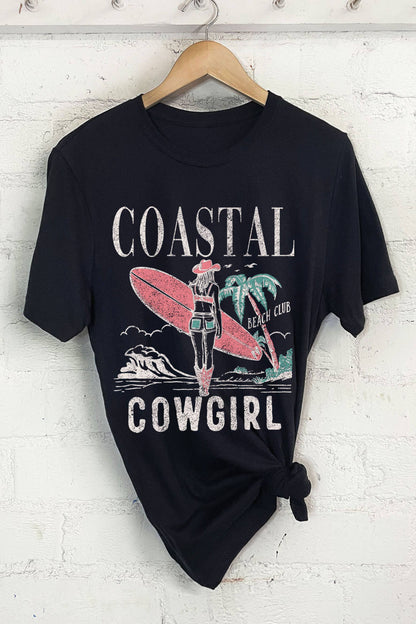 COASTAL COWGIRL BEACH CLUB GRAPHIC TSHIRTS