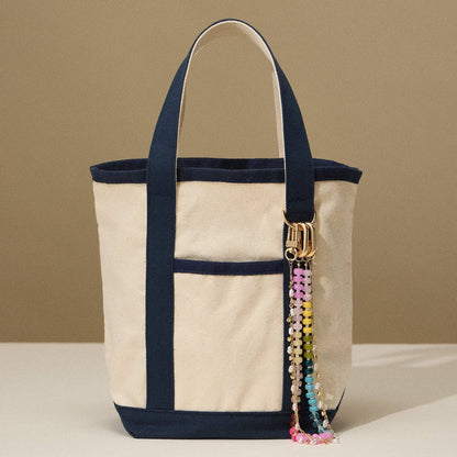 Colorful Beaded Bag Charm with Gold Clasp Trendy Accessory