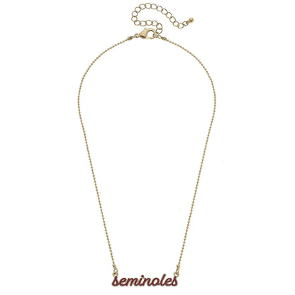 Florida State-Inspired Enamel Script Necklace