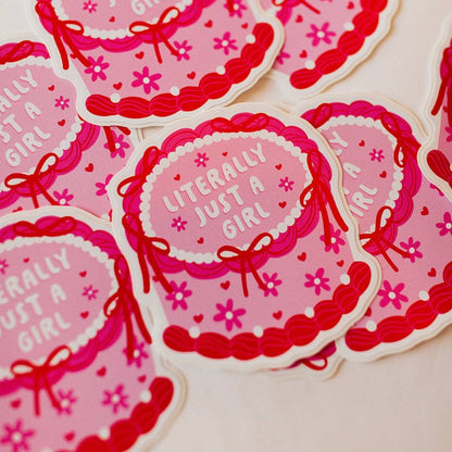 Literally Just a Girl Cake Vinyl Decal – Cute Aesthetic Sticker