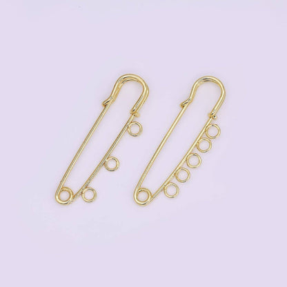 Multiple Loop Safety Pin Brooch Bag Charm
