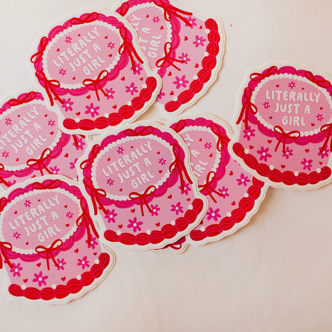 Literally Just a Girl Cake Vinyl Decal – Cute Aesthetic Sticker