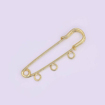 Multiple Loop Safety Pin Brooch Bag Charm