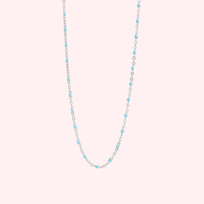 18K Gold Stainless Steel Turquoise Chain Necklace