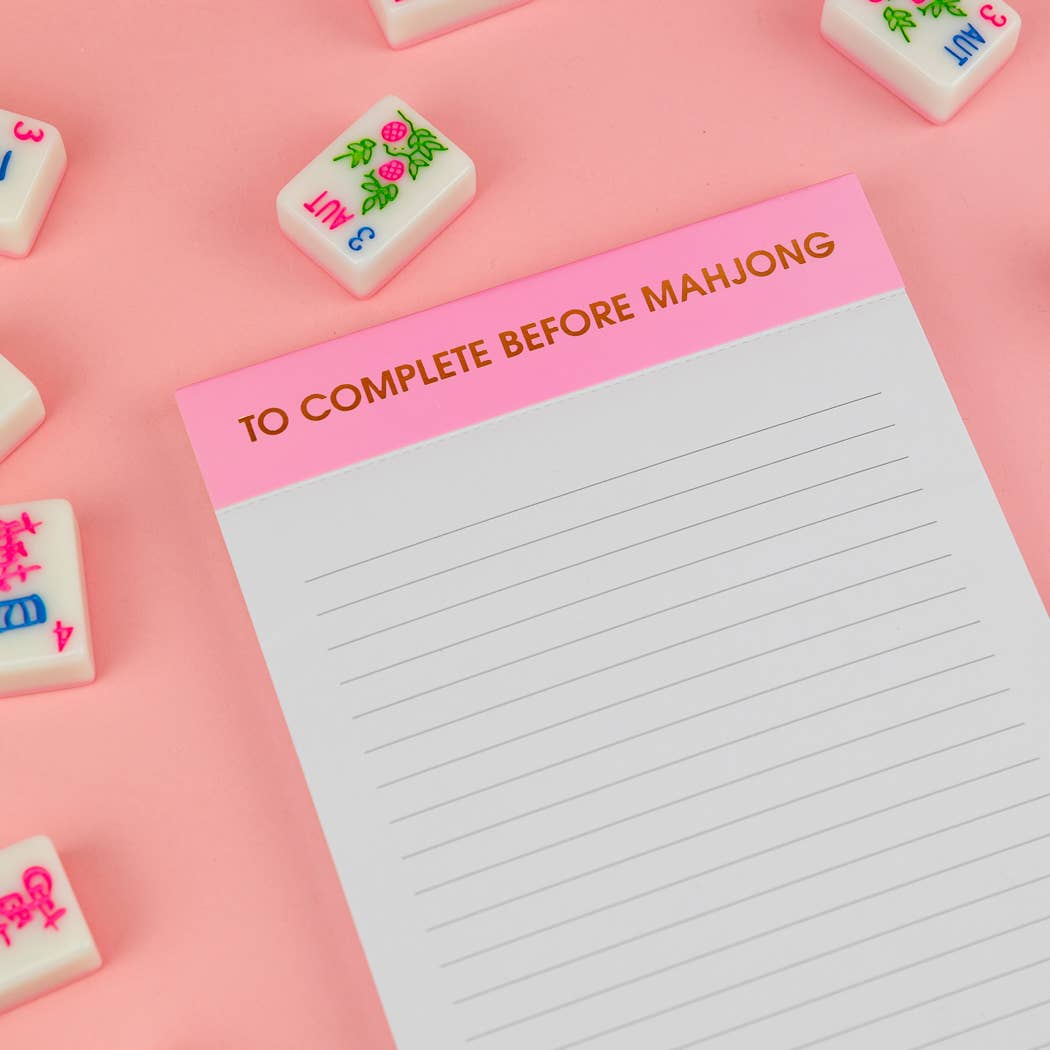 To Complete Before Mahjong - Lined Notepad, Mahjong Gift
