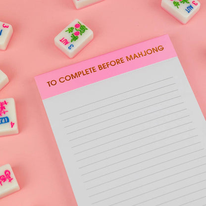 To Complete Before Mahjong - Lined Notepad, Mahjong Gift