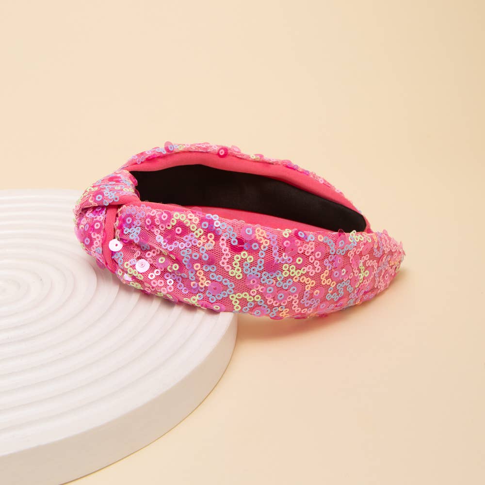 Pastels Sequins Top Knot headband
