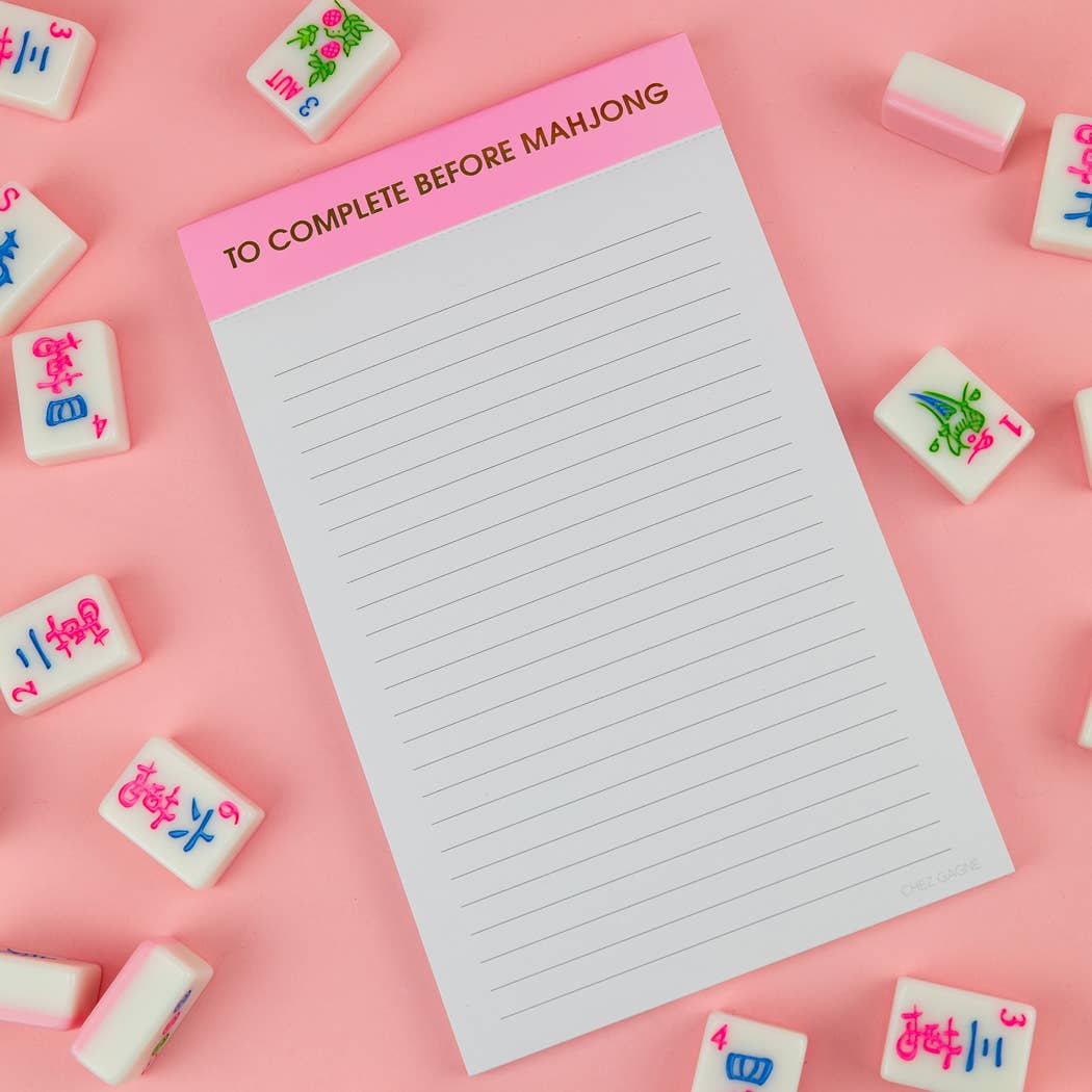 To Complete Before Mahjong - Lined Notepad, Mahjong Gift