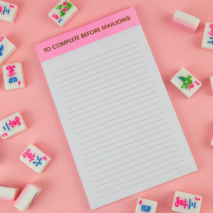 To Complete Before Mahjong - Lined Notepad, Mahjong Gift