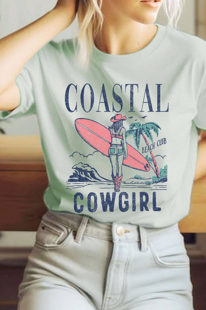 COASTAL COWGIRL BEACH CLUB GRAPHIC TSHIRTS