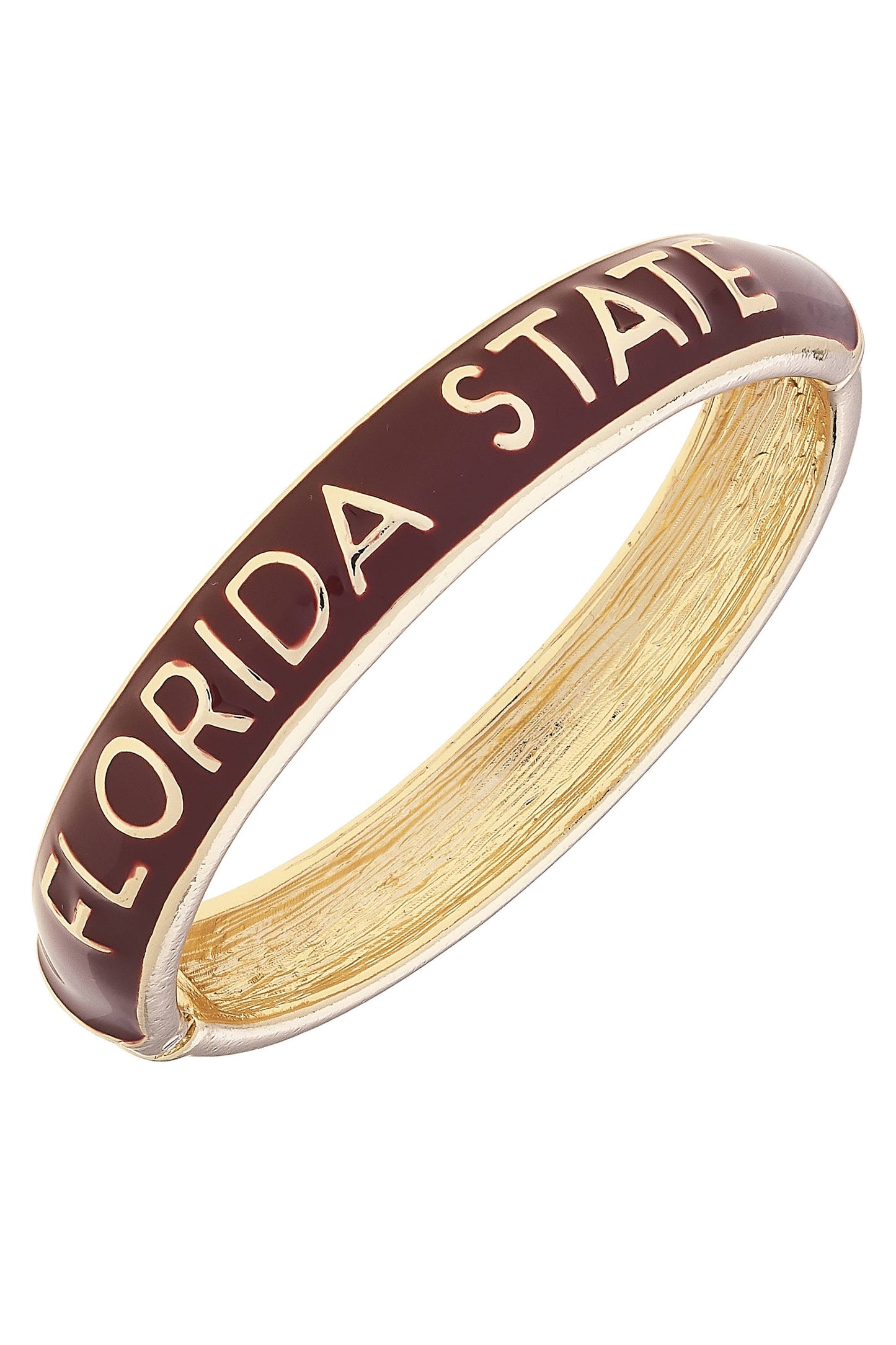 Florida State-Inspired Sculpted Enamel Hinge Bangle