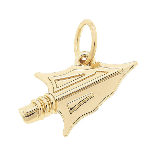SPORTS- Gold Florida State Seminoles Gold Spear Logo Charm
