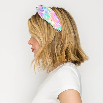 Colorful Multi Theme Colorway Sequin Top Knotted Headband