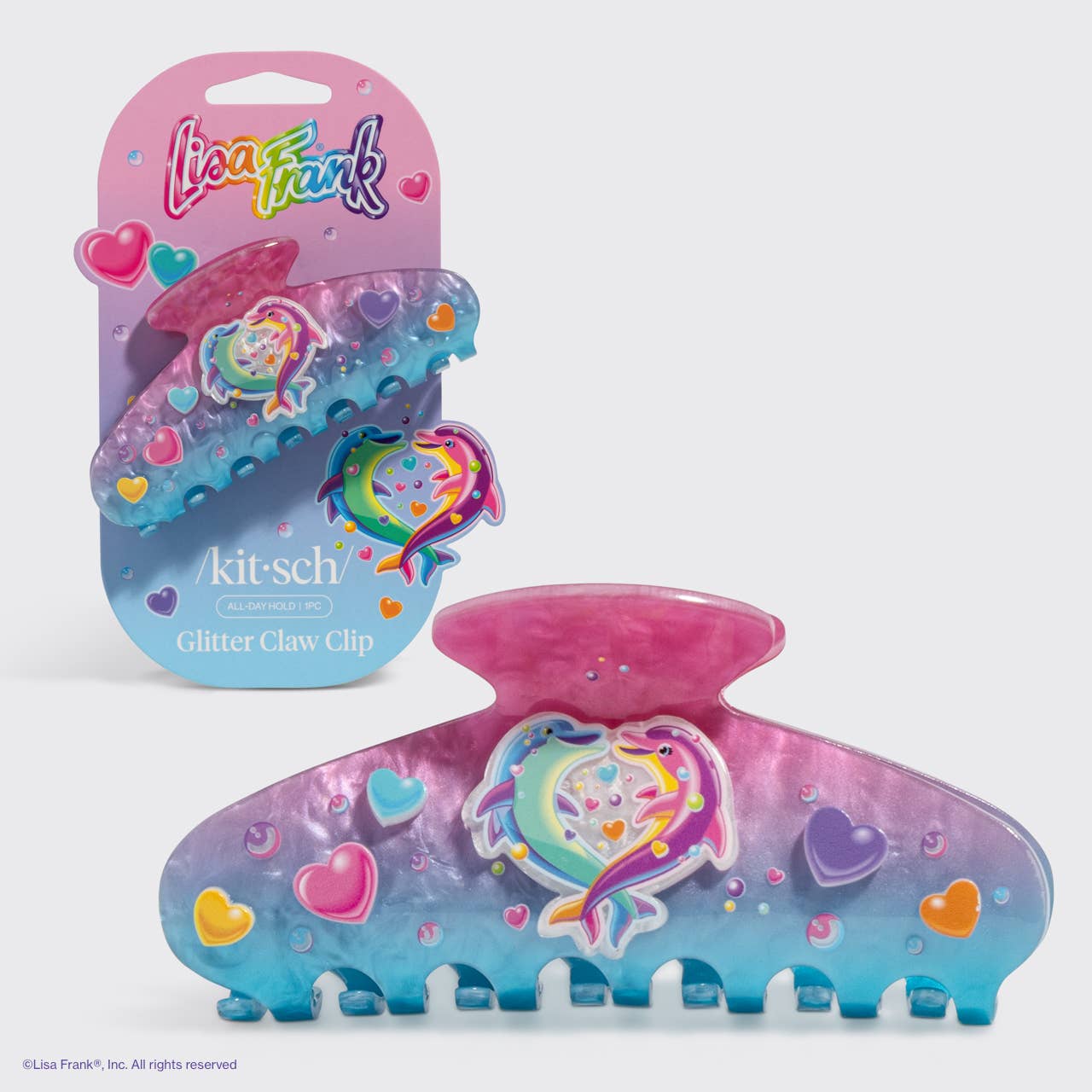 Lisa Frank x Kitsch Glitter Claw Clip – Dancing Dolphins™