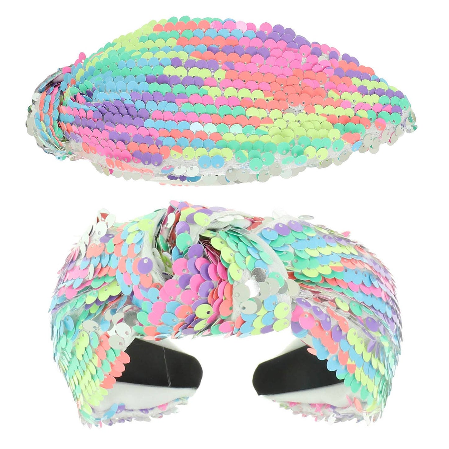 Colorful Multi Theme Colorway Sequin Top Knotted Headband