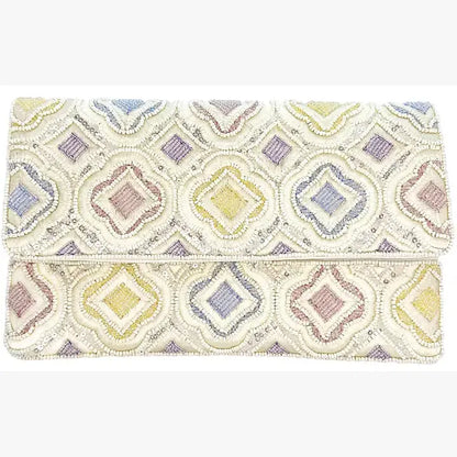 Beaded Clutch Bag – Handmade Glass Bead Crossbody with Chain