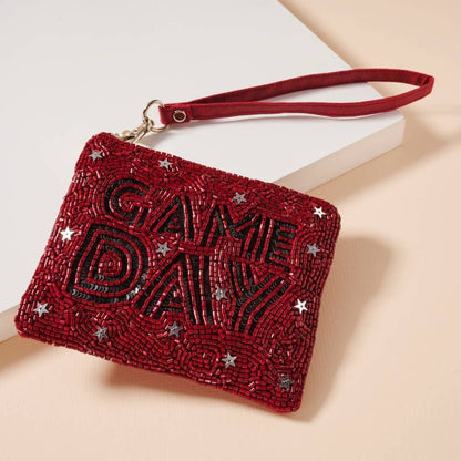 Game Day Stars Seed Beaded Coin Pouch