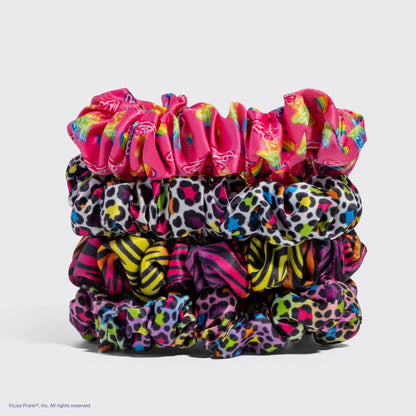 Lisa Frank x Kitsch Satin Scrunchies – Rainbow Leopard Hair Scrunchie Set