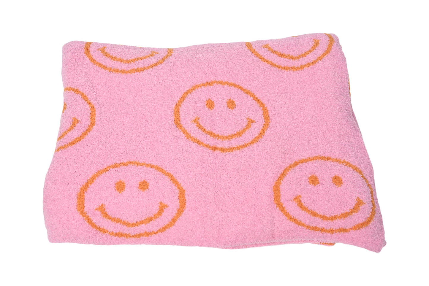 Smiley Face & Lightning Bolt Plush Throw Blanket – Cozy Knit Blanket 50" x 60"
