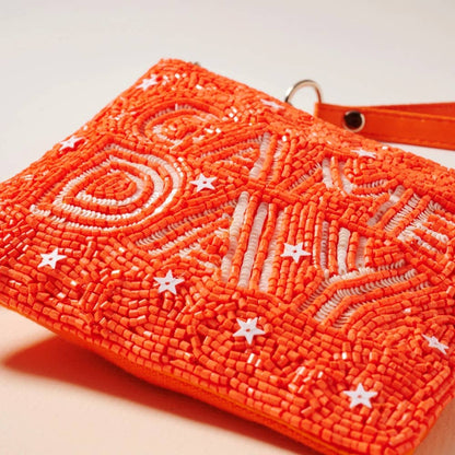 Game Day Stars Seed Beaded Coin Pouch