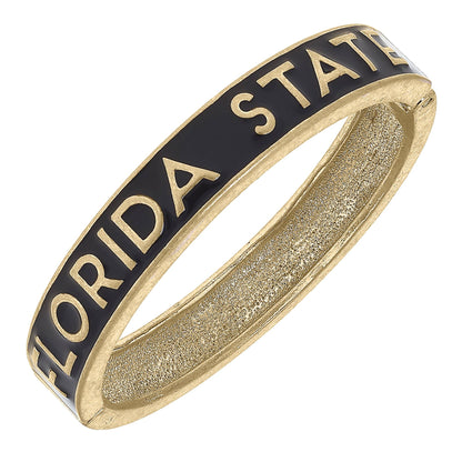 Florida State-Inspired Enamel Hinge Bangle in Black