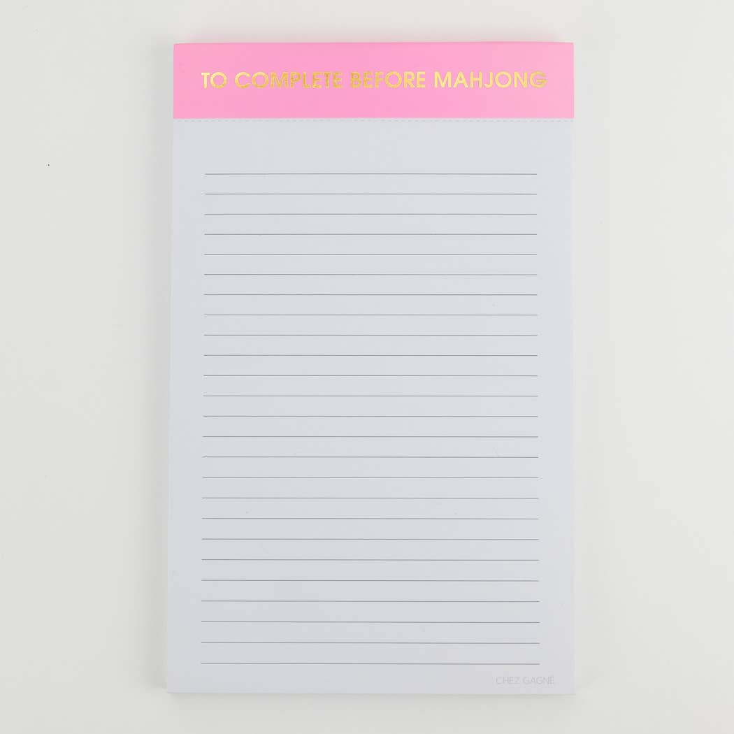 To Complete Before Mahjong - Lined Notepad, Mahjong Gift