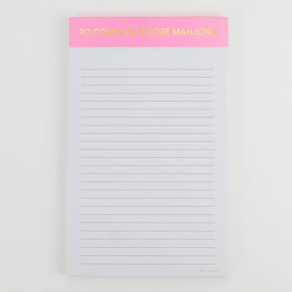 To Complete Before Mahjong - Lined Notepad, Mahjong Gift