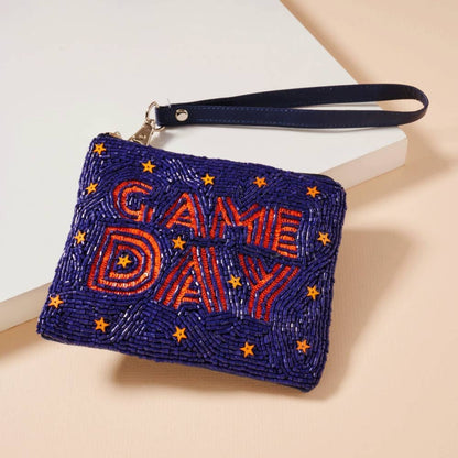 Game Day Stars Seed Beaded Coin Pouch