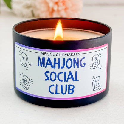 Mahjong Social Club - 8oz Candle - 100% Soy - Mahjong Gift