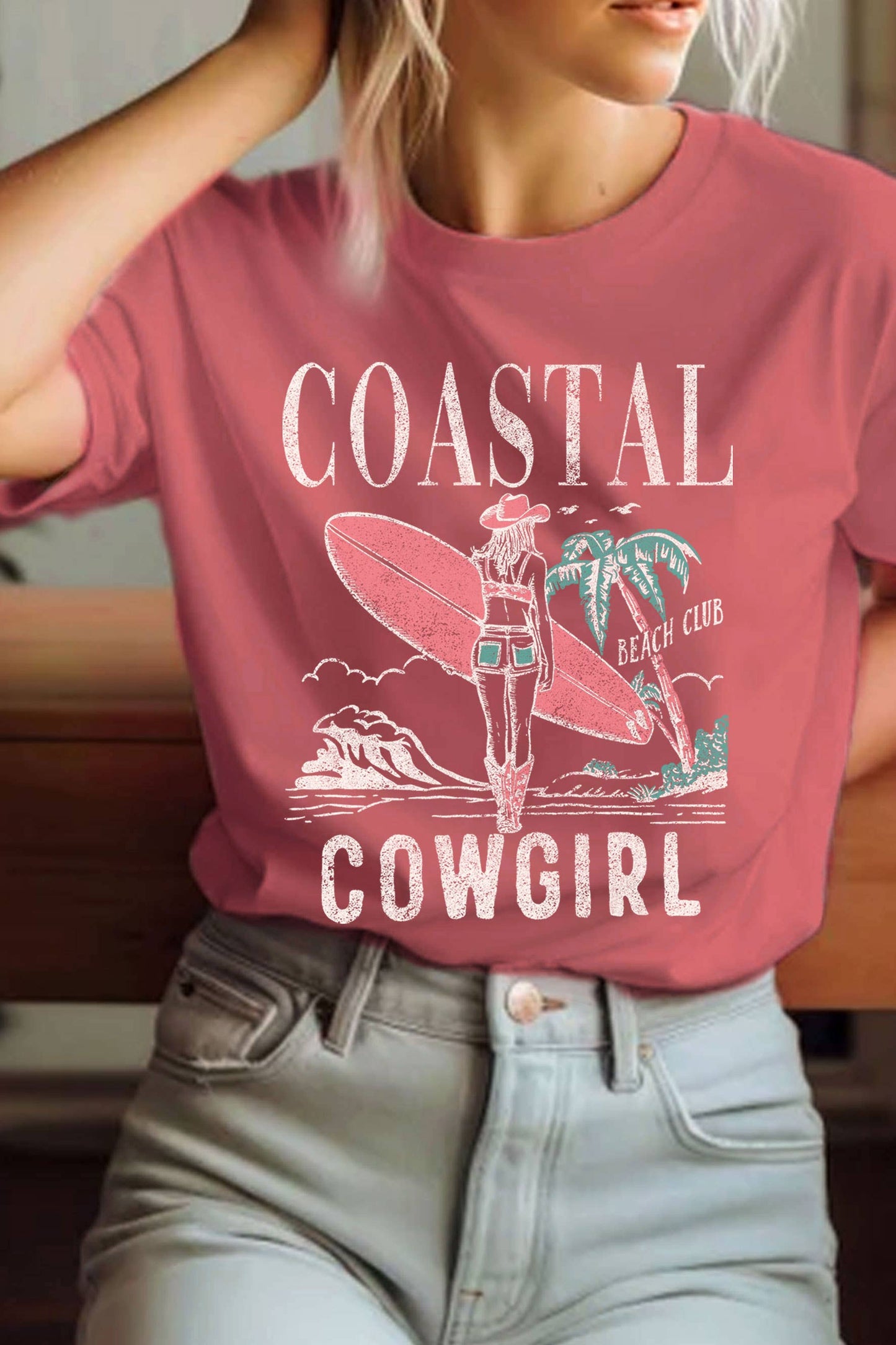 COASTAL COWGIRL BEACH CLUB GRAPHIC TSHIRTS