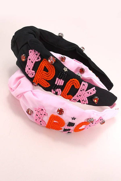HALLOWEEN TRICK OR TREAT BEADED HEADBAND HAIR BAND | 90HB532